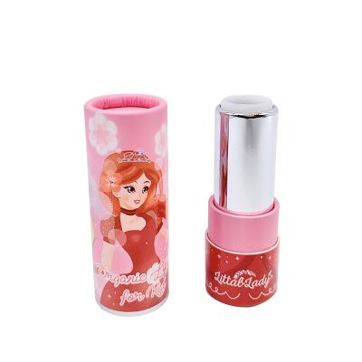 China Cute Recyclable Pink Different Design Lip Balm Container Lip Balm Containers Round Lipstick Tube Cosmetics Paper Lipstick for sale