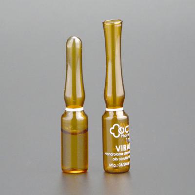 China Custom Logo Printing Recycling Pharmaceutical Glass Vials 5ml Brown Sterile Ampule for sale