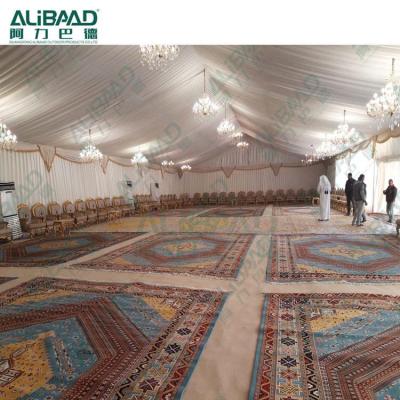 China Clear Event Span A Frame Tent With Floor Decorated Arabic Dubai Wedding Tent For Sale for sale