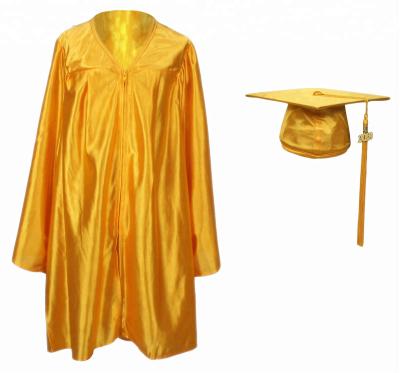 China Customizable Baby Graduation Hat and Gown for Kindergarten and Elementary School Kids Shiny Gold for sale