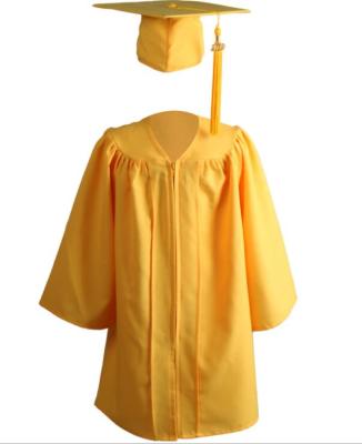 China Customizable Baby Graduation Hat and Gown for Kindergarten Elementary School Kids Matte Gold for sale