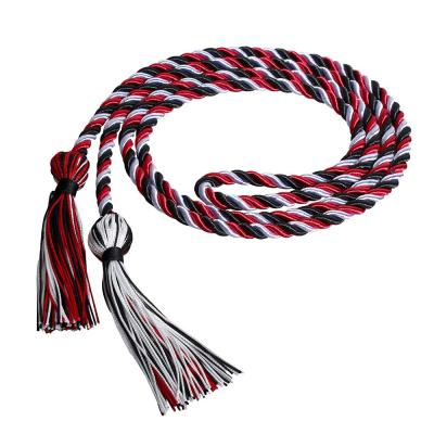 China Sustainable Graduation Honor Rope Tassel-Black, White and Red for sale