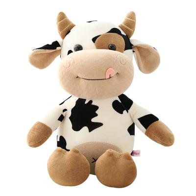 China Realistic Funny Cow Plush Toy Childhood Friends Claw Machine Mother And Baby Store Gifts for sale