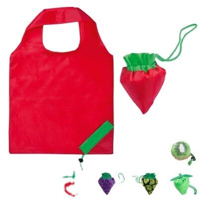 China Wholesale Eco Friendly Shopping Bag Fruit Shape Reusable Folding Polyester Tote Shopping Bags Foldable Printed Storage Bag RPET for sale