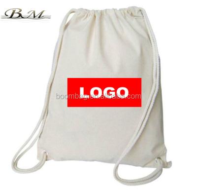 China Rope Handle Personalized Natural Cotton Canvas Drawstring Rucksack Shoulder Bags Forming Gym Bag for sale