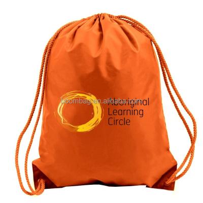 China Custom Logo Printed Polyester Drawstring Anti-theft Gym Bags Gymsack Sports Drawstring Training Backpack for sale