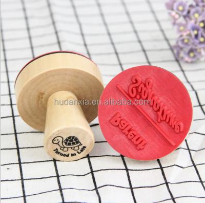 China Children's toys direct environmental wooden seal toy /stamp toy wooden seal log handle desktop factory custom wholesale for sale