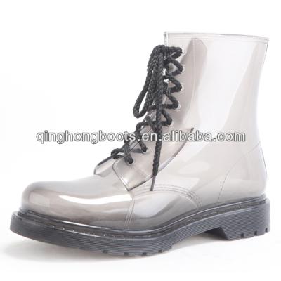 China Clear PVC Mens Rain Boots Lace Up, Rain Boots For Men for sale