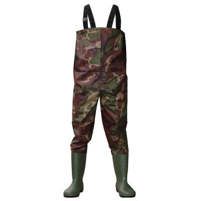 China Wholesale High Quality Women's Men's Children's Raincoats Hunting Waterproof Nylon 70D Nylon 0.35mm Camouflage Waterproof PVC Fishing Waders for sale