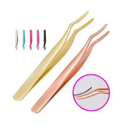 China Pro-Curve Eyelash Extension Tweezers Colorful High Quality Private Label for sale