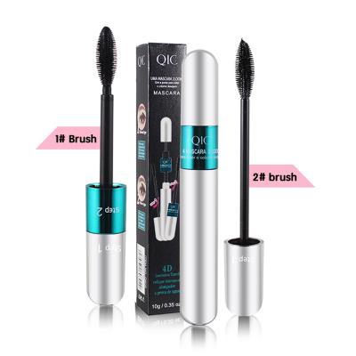 China 4D Fast/Quick Dry Silver Tube Oil Free 2 In 1 Double Effect Eyelash Brush Long Thick Curling Mascara for sale