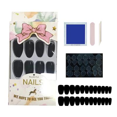 China 24PCS Design Full Cover Press On Nails Shiny False Nails Artificial Nails for sale