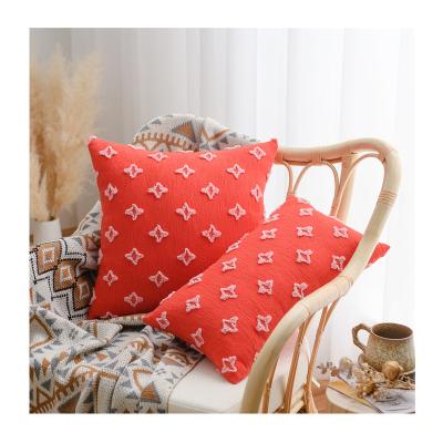 China Luxury Sofa Decorative Orange Pillow Case Anti-pilling Pillow Case Tile Office Hotel Waist Cover Wholesale Luxury Back Cushion for sale