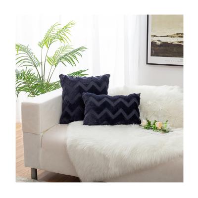 China 2022 New Luxury Soft Anti-pilling Blue Velvet Pillow Covers For Home Hotel Sofa Decor for sale