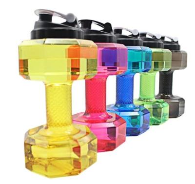 China Home Fitness Gym Equipment Custom Logo Viable 2.2L 2.6L Cheap Set Dumbbell Plastic Water Bottle for sale