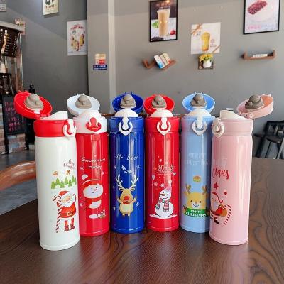 China 2020 Double Wall 304 Stainless Steel Ideas Christmas Thermos Gift 450ml Vacuum Cartoon Stocked Water Bottle for sale