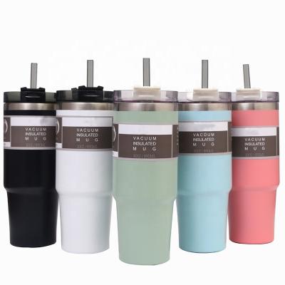 China Sustainable 20oz 30oz Stainless Steel Thermal Tumbler Vacuum Insulated Travel Mug Cup With Slip Lids for sale