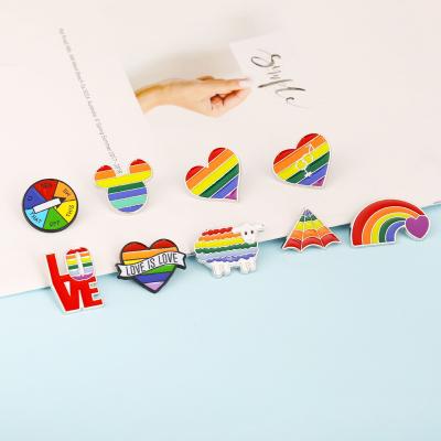 China High Quality Custom Made Rainbow Heart Safety OEM Series Europe Series Soft Enamel Lapel Pin Brooch for sale