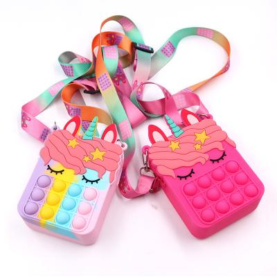 China 2022 New Trend Unicorn Fidget Push Pop Computer Coin Purse Waterproof Cute Little Girl Silicone for sale