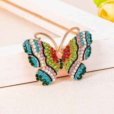 China Women Brooch Jewelry Bling Butterfly Eco - Friendly Black Crystal Rhinestone Brooch for sale