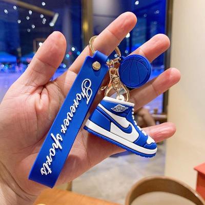 China Amazon Hot Sale Decoration Soft PVC 3D Rubber Mini Nike Jordan Shoe Keychain for sale