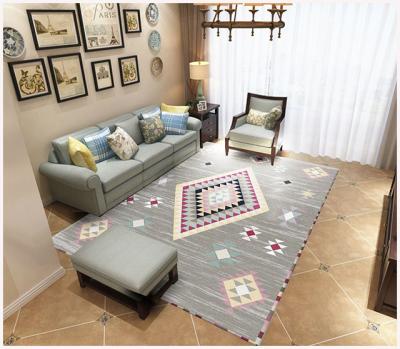 China Modern popular in Malaysia living room decorations center rug home fancy shaped crystal printed 3d blanket for sale