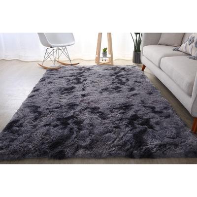 China Washable Custom Size Bedroom Blankets Mix Gray Color Fluffy Soft Shaggy Rectangle Rug for sale