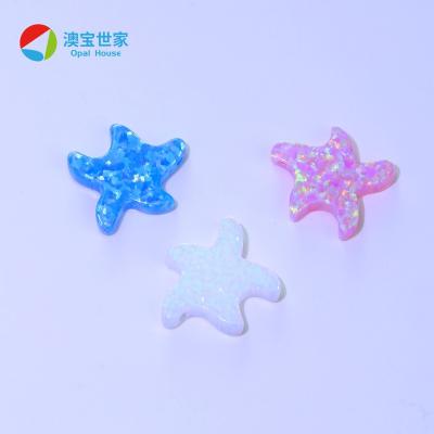 China Fashion Women Jewelry Starfish Opal Starfish Charm Necklace Dangle Color or Fire Opal Stone Synthetic Fire Starfish Necklace for sale