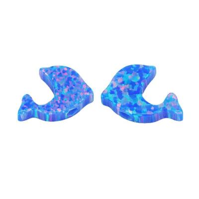 China Custom Animal Shape Dolphin Game Or Color Fire Synthetic Fire Gems Loose Opal Gemstone Stone Price Gems For DIY Charm Pendant Jewelry for sale