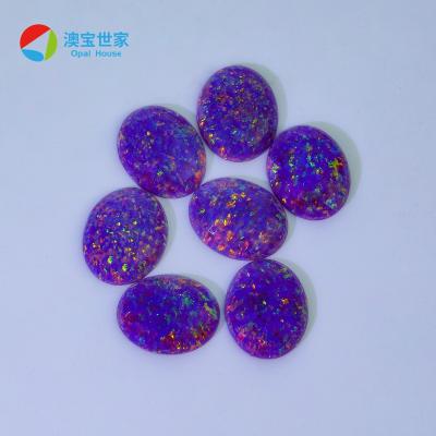 China Game or Fire Color Synthetic Opal Oval Flat Back Cabochon Cut Loose Oval Cabochon Opal Gemstones Gemstones Opal Stone Jewelry for sale