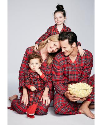 China Breathable RTS Family Matching Outfit JR Clothes Xmas Pajamas Parent-child Full Sleeve Plaid Family Red Christmas Pajamas for sale