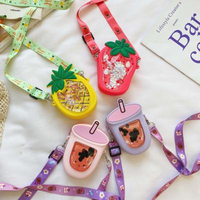 China Fashoion Cute Kids Pinch Princess Crossbody Bag Children Mini Handbag Silicone Sling Bags for Little Girls for sale