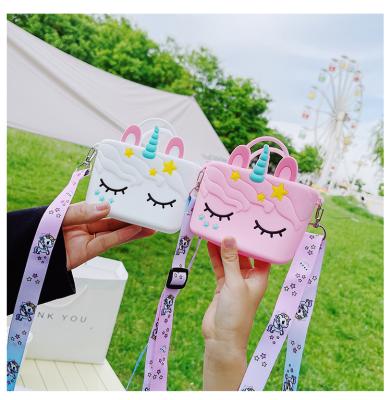 China Card Bag/Cute Animal Pink Cross Coin Bags Girls Silicone Shoulder Bags Handbag New Fashion Purse Bag/Candy Coin Mini Kids Card Unicorn Bag - body bag for sale