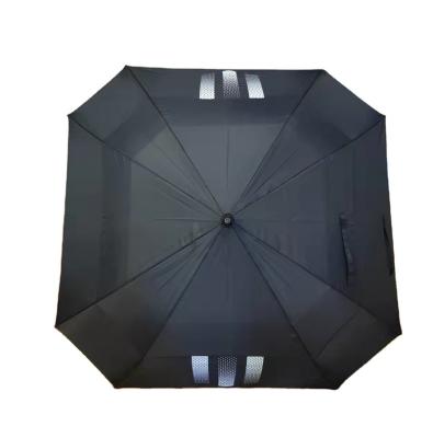 China Double Layer Stick Style Duct Promotion Fashion Windproof Umbrellas Modern Minimalist Square Handle 8K FiberglassGolf Long Umbrella for sale