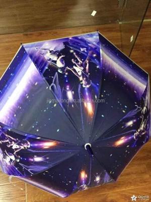 China Pongee Constellation Umbrella Printing Poe Umbrella 19inch for sale