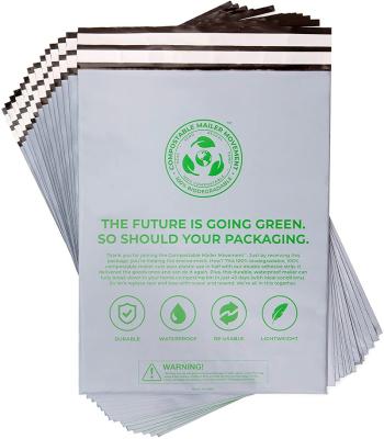 China 100% Compostable Custom Biodegradable Garment Clothes Packaging Plastic Bag Wraps Pouches Poly Bags for sale