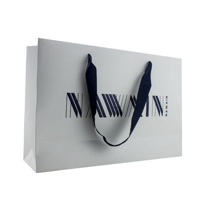 China Recycled Luxury Gray Printed Gift Paper Bags Customized Materials Custom Tote Bag With Handle Logo for sale