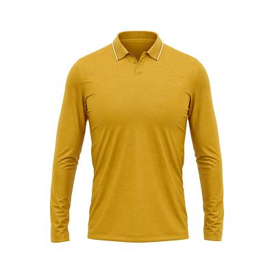 China Anti-Wrinkle Cotton Polyester Anti Wrinkle Mens Polo Shirts Custom Logo Long Sleeve For Sports for sale