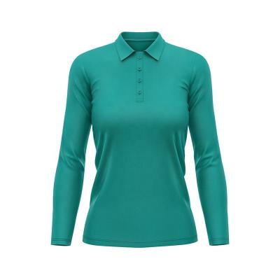 China Breathable Anti-wrinkle Custom Womens Polo Shirts And Blouses Long Sleeve T Shirt For Business for sale