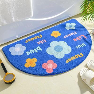 China Plush Microfiber Washable Non-Slip Shower Mat Fluffy Soft Cover Machine Ultra Shaggy Bath Mats Quick Dry Washable For Tub Bathroom Mat for sale