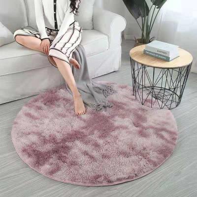 China Modern Anti-Slip Faux Fur Plush Fluffy Blankets Floor Mats Factory Wholesale Luxury Tie-Dye Shaggy Carpets For Living Room Bedroom Decor for sale