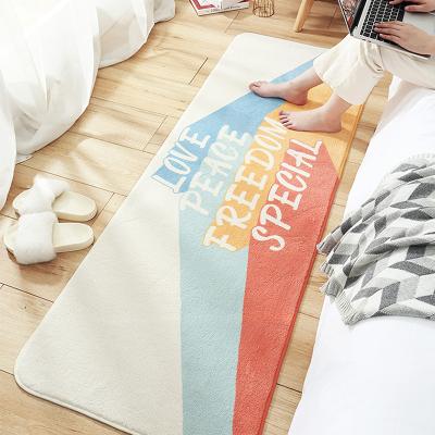 China Chinese Made Microfiber Cashmere Baby Anti-Slip Floor Mat Rainbow Washable Style Shaggy Rugs And Blankets for sale