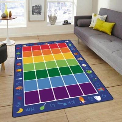 China Modern Cartoon Kids Sport Rugs Letter and Number Area Educational Beach Mat Baby Room Use Rugs for sale