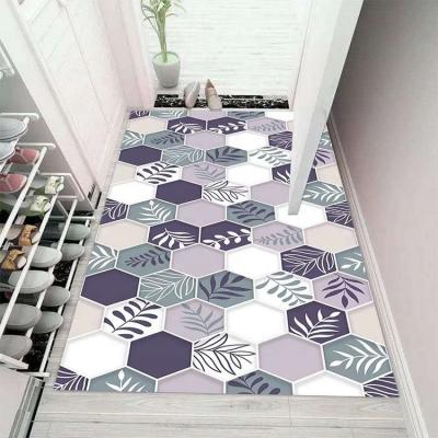 China Waterproof To Custom Design Indoor/Outdoor Waterproof Plastic PVC Printed Hook Entrance Rug Hallway Kitchen Bathroom Home Rug for sale