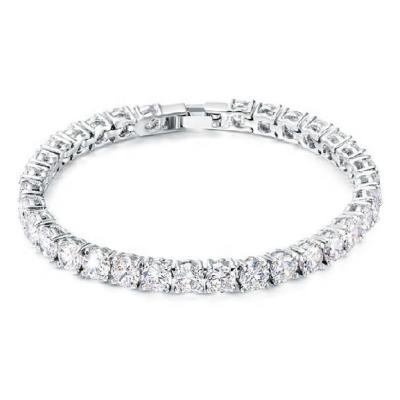 China Trendy Fashion Stainless Steel 18K Gold Plated Zircon Tennis Bracelet For Women for sale