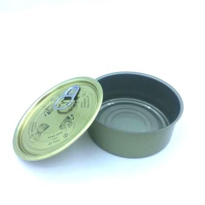 China Metal Tin Can Canned Food With Lid Easy Open Metal Tin Can With Easy Open End Round Tin Case Maker for sale