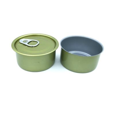 China 634 Canned Food Food Grade Pressed Metal Tin Cans With Easy Open Lids Around Tin Box for sale