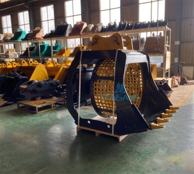 China Rotating Screening Bucket 36T Rotating Screening Bucket Excavator Crusher Bucket 36 Tonne for sale