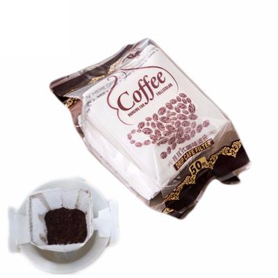 China 50Pcs Food Grade Ear Style Paper Portable Hanging Coffee Filters Drip Device Coffee Bag Home K Office Travel Filter Brew Coffee for sale