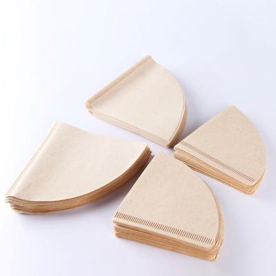 China 50 Pcs Viable Unbleached Original Wooden Drip Paper Cone Shape Espresso Coffee / Bag V60 Coffee Filter Papers Brew M Accessories for sale